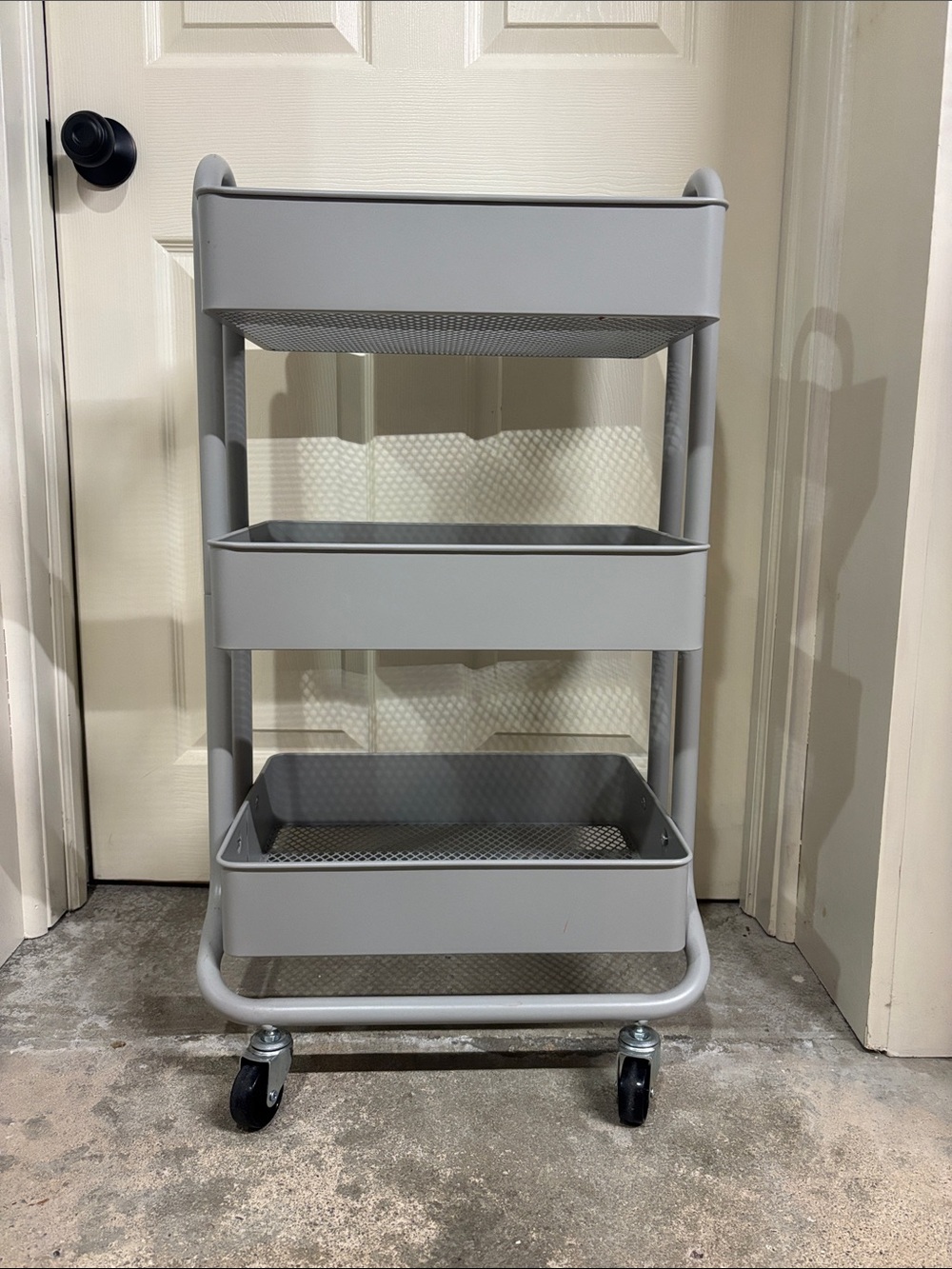 Gray Mesh Cart- Three Tiers ( will come in a package of apart)